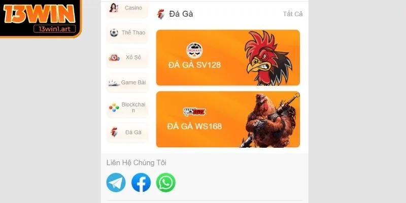 da ga 13win gioi thieu Giới thiệu về sảnh Đá Gà nhà cái 13WIN