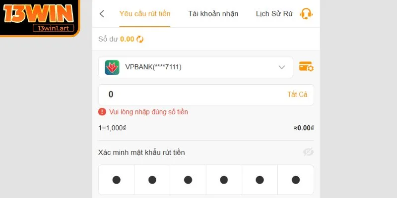 Những lưu ý giúp quá trình rút tiền 13WIN diễn ra suôn sẻ
